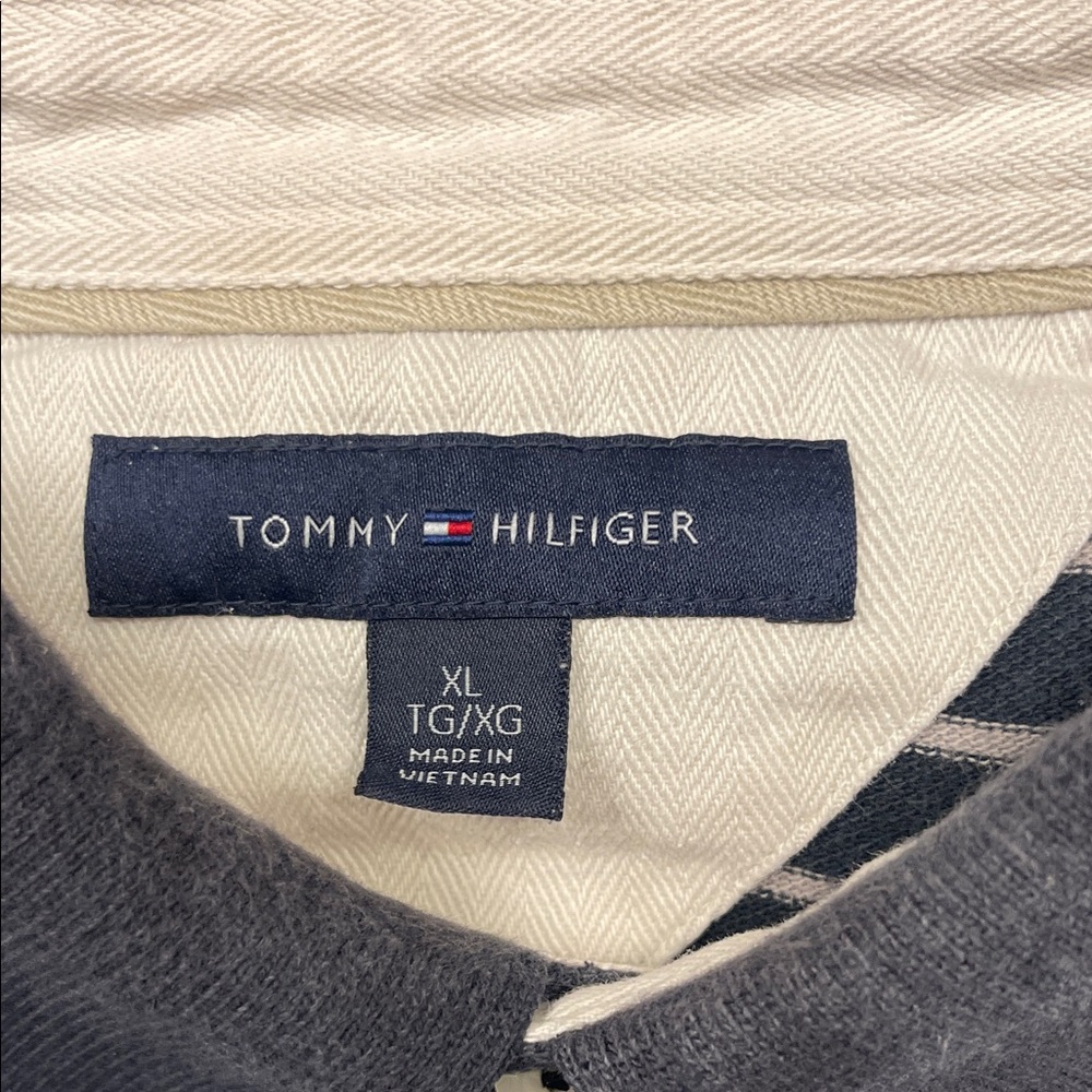 Tommy Hilfiger Men's Striped Polo Shirt - Black and tan - Picture 3 of 7